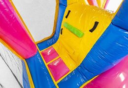 unicorn themed inflatable bouncer for kids with slide and objects to buy in it