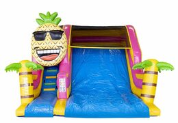 Hawaii themed inflatable compact slide air cushion with palm trees for sale for kids