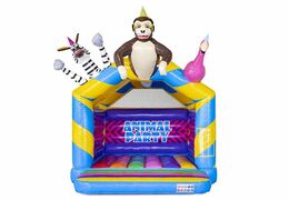 Buy standard inflatable bouncy castle in animal party theme with 3d animals on it