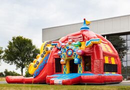 Buy Multiplay super inflatable bouncy castle with slide in roller coaster theme red for children