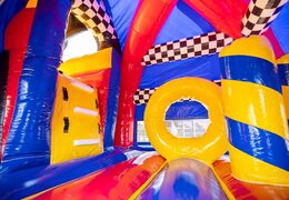 Multiplay super air cushion in formula 1 theme with racing car on top for sale for children