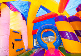 Buy inflatable multiplayer super bouncy castle in unicorn theme for children with a lot of colors