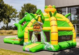 Buy inflatable multiplay super bouncy castle with slide in dino theme for children