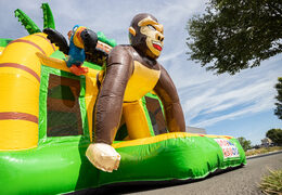 inflatable multiplay super air cushion with elephant and gorilla jungle theme for sale for kids