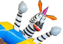 Order Animal party slide combo air cushion with slide and 3d animals on it for children