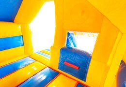 Buy inflatable bouncy castle with slide on the front in rubber duck theme yellow