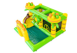 Dino themed bouncy castle for children. Buy inflatables online at JB Inflatables America