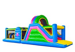 Order obstacle course in Happy colors for kids. Buy inflatable obstacle courses now online at JB Inflatables America