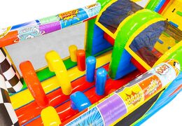 13 meter long Comic inflatable obstacle course for children. Buy inflatable obstacle courses now online at JB Inflatables America