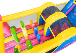 13 meter long Flamingo inflatable obstacle course for children. Order inflatable obstacle courses now online at JB Inflatables America