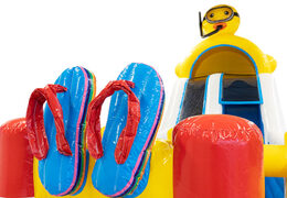 Buy a 4 in 1 slide in the Rubber Duck theme for your kids. Order now online inflatable slides at JB Inflatables America