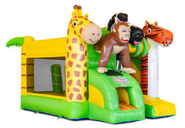 Inflatable Mini Multiplay bouncy castle in Jungle theme for sale at JB Inflatables. Order inflatable bouncers at JB Inflatables America