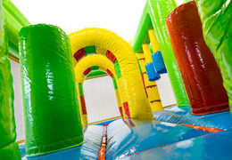 Order Multiplay air cushion with slide in Crocodil theme for your children. Buy inflatable air cushions online now at JB Inflatables America