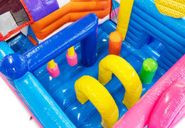 Order Multiplay Flamingo bouncy castle with slide for your children. Buy inflatable bouncy castles online now at JB Inflatables America