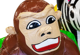 Order inflatable Multiplay bouncy castle with slide in theme Jungle for children. Buy inflatable bouncy castles online at JB Inflatables America