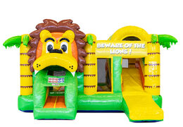 Order inflatable Multiplay air cushion with slide in theme Lion for children. Buy inflatable air cushions online at JB Inflatables America