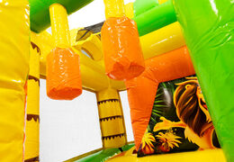 Order Multiplay Lion bouncy castle with slide for your children. Buy inflatable bouncy castles online now at JB Inflatables America