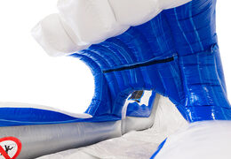 Order inflatable water slide with bath in blue, white, silver