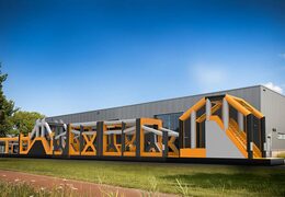 Mega bouncy castle with obstacles