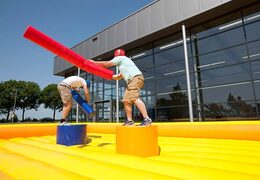 Bouncy castle with gladiator game theme
