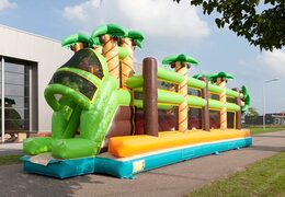 Palm trees on bouncy castle with jungle theme