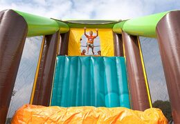 Children play on bouncy castle