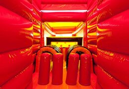 Obstacles on bouncy castle obstacle course