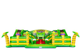 Buy inflatable bounce house online with Slideworld dino theme