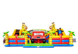 Slideworld in safari theme with palm trees giraffe