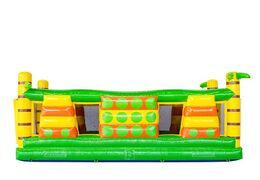 Modular obstacle course in jungle theme green yellow orange