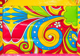 Paisley pattern colorful yellow green pink blue orange in SlideCombo bounce house