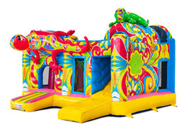 Yellow pink blue colorful floral prints on Multiplay Ibiza JB Meppel