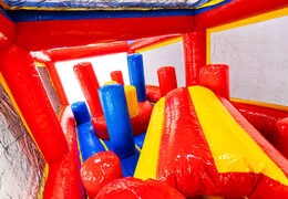 Crawling hole and pillars in module for obstacle course expansion rollercoaster theme