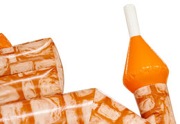 Orange turret on Standard Bouncy Castle Orange Brick from JB in Meppel