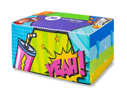 Box for storing soft play in comic theme for sale at JB