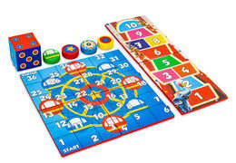 Colorful game set back of Softplay in Rollercoaster theme