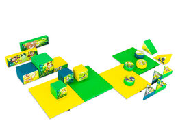 Large Softplay set in Jungle Dino theme with colorful blocks to play with