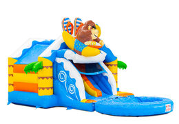 Buy the Slide Combo Double Slide Inflatable Castle with Beach Theme at JB