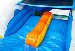 Blue yellow orange slide of Slide Combo Dubbelslide inflatable bought at JB