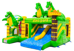 Multiplay Dubbelslide inflatable with two slides in dino theme