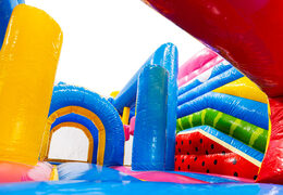 Inside of bouncy castle Dubbelslide Multiplay blue yellow red