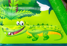 Illustration of a crocodile in the jungle on the obstacle course module base jump