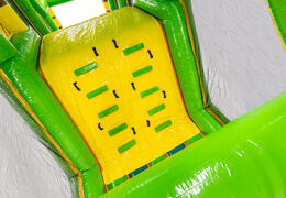 Climbing wall of obstacle course module base jump