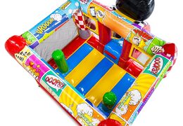 Buy the Midi Bounce Comic bouncy castle with Comic strips design, perfect for rental companies