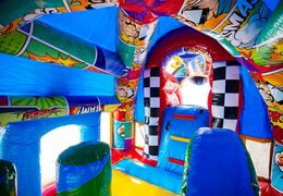 Order the A-frame Super Comic bouncy castle in Comic style today at JB Inflatables