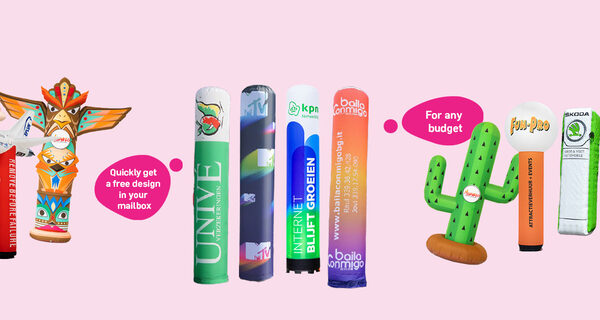 Custom made pillars and light pillars on request at JB Inflatables