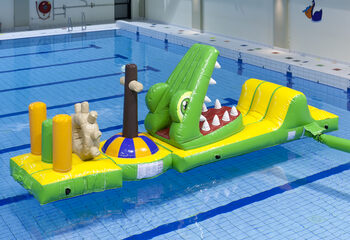 Order an inflatable airtight obstacle course in a crocodile theme with fun 3D objects for both young and old. Buy inflatable water attractions online now at JB Inflatables America