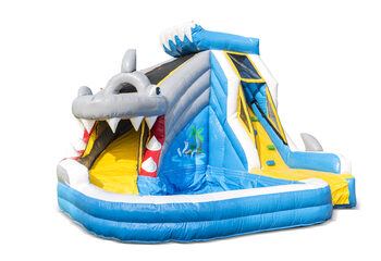 Order splashy shark bouncy castle with bath at JB Inflatables America. Buy inflatable bouncy castles online at JB Inflatables America 