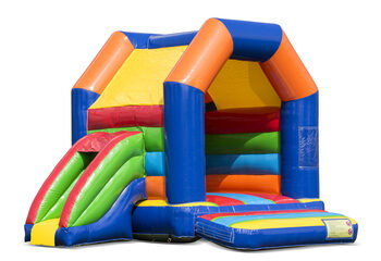 Midi inflatable multifun bounce house with roof in a standard theme to buy for kids. Buy bounce houses online at JB Inflatables America