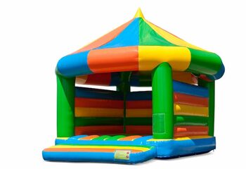 Buy large covered carousel bouncy castle in standard theme for kids. Order bouncy castle online at JB Inflatables America